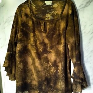 Vintage 90s Y2K Sz 18/20 fashion bug whimsygoth fairy bell sleeves micro mesh